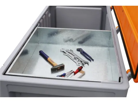 inzetbak,v. opbergbox 750l,HxBxD 170x670x740mm,metaal