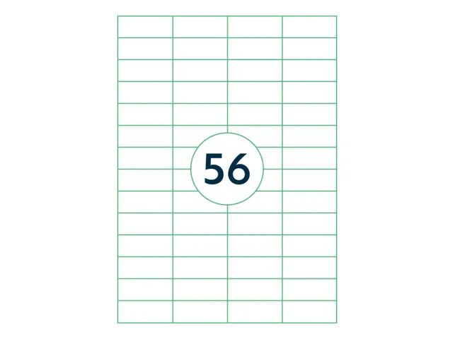 Etiketten Zelfklevend Wit 56 op A4 52.5x21.2mm 1000 Vel