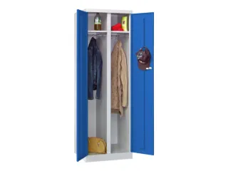 kleding-/wasgoedkast,HxBxD 1800x600x500mm,RAL7035,front RAL5010 - 2