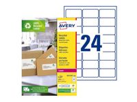 Etiket Avery LR7159 33.9x63.5 recycled wit 2400st