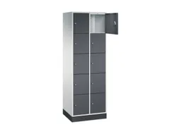 lockerkast,RAL 7035/RAL 7021,HxBxD 1950x620x500mm,2x5vakken,cil.-slot