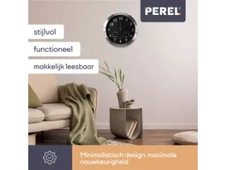 Aluminium Wandklok Met Thermometer & Hygrometer Ø 35,5cm cijfers - 7