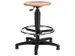 Tabouret H 590 à 840mm Assise Bois Vérin à Gaz Repose à Pieds