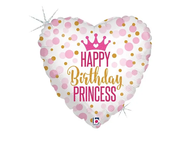 Folieballon Birthday prinses 45cm