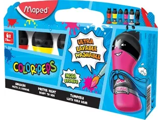 Color'Peps plakkaatverf, 6 flacons van 75 ml - 2
