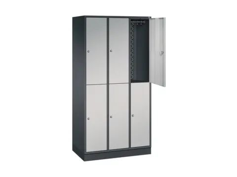 Dubbeldekse garderobekast,HxBxD 1950x920x500mm,3x2vak.,vak B 260mm