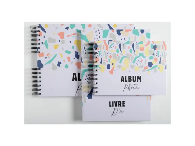 Gastenboek 100p. wit 27x22cm TERRAZZO