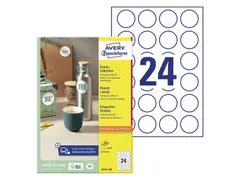 Etiket Avery L3415-10 rond 40mm wit 240stuks