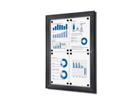 Vergrendelbaar vitrine mededelingenbord Indoor/Outdoor 4xA4 Antraciet