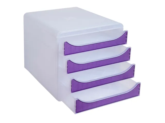 Ladenbox A4+ 4 Laden BIG-BOX Chromaline Transparant paars