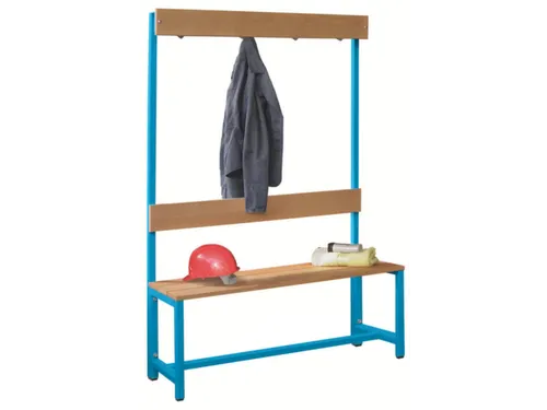 Omkleedbank LxB 1000x400mm Houten Latten Haken Enkelzijdig RAL5012