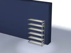 Inhaakstelling Aanbouwveld 2000x1300x400mm Vaklast 200kg 5legborden