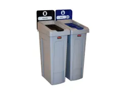 Slim Jim Recyclingstation Frans Deksel Gesloten Zwart Flessen Blauw