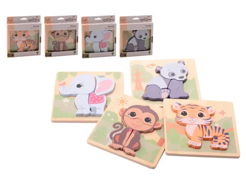 Jouéco The Wildies Family puzzel 4 assorti 4 stukjes