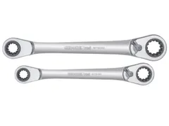 R07501002 Dubbele ring ratelsleutelset 63diverse sleutelmaten 2-delig