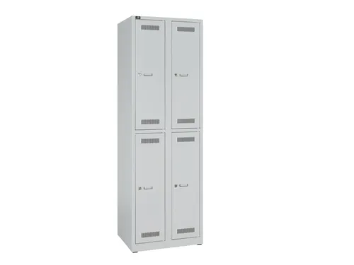 Dubbeldekse garderobekast,HxBxD 1850x600x500mm,2x2vak.,vak B 300mm