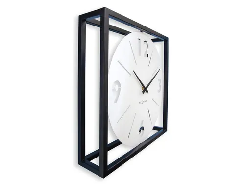 Tafel/wandklok NeXtime Time Frame 40x40cm wit metaal