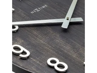 Grote wandklok - 50cm- Stille klok - Walnoot - zwart - NeXtime "Precio - 6