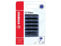 Inktpatroon STABILO blauw blister à 12 stuks