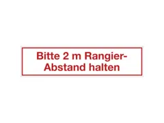 aanwijzingsbord,Rangeerafstand van 2m aanhouden,folie,rood/wit