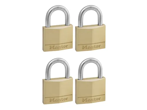 Hangslot MasterLock 140EURQNOP 4 gelijksluitend messing 40mm