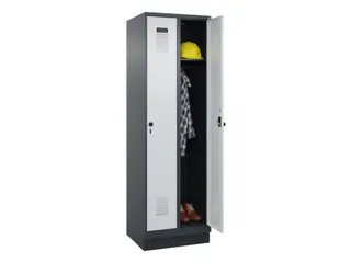 locker,HxBxD 1950x600x500mm,2vak,vak B 300mm,draaigrendel,sokkel - 1