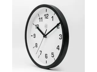 wandklok NXT dia 20cm kunststof zwart witte wijzerplaat cijferaanduidi - 3