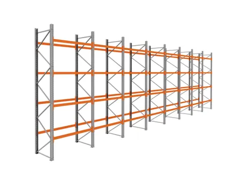 palletstelling,basis+7xaanbouw,HxBxD 4620x15500x1100mm,vakl. 3000kg