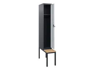 locker met bank,HxBxD 1950x300x815mm,1vak,vak B 300mm,draaigrendel - 2