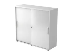 kantoor-schuifdeurkast 1100x1200x400mm hout romp + front wit 3 OH
