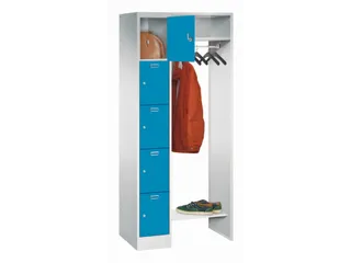 personeelsgarderobe cil.slot 1950x750x500mm 1x5 vakken 300mm RAL5012 - 1