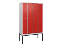 dubbeldekse locker,HxBxD 2120x1200x500mm,4x2vak.,vak B 300mm,cil.-slot