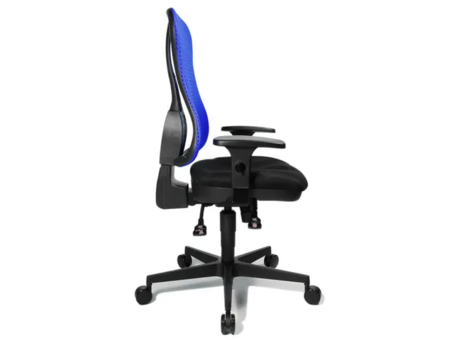 Siège Bureau Pivotant Assise Noir Dossier Maille Bleu