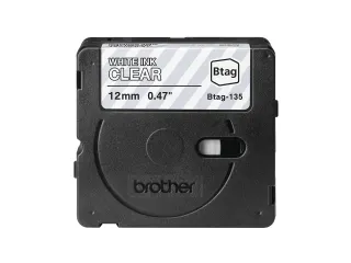 Brother BTAG-135 labelprinter Tape Wit op transparant - 2