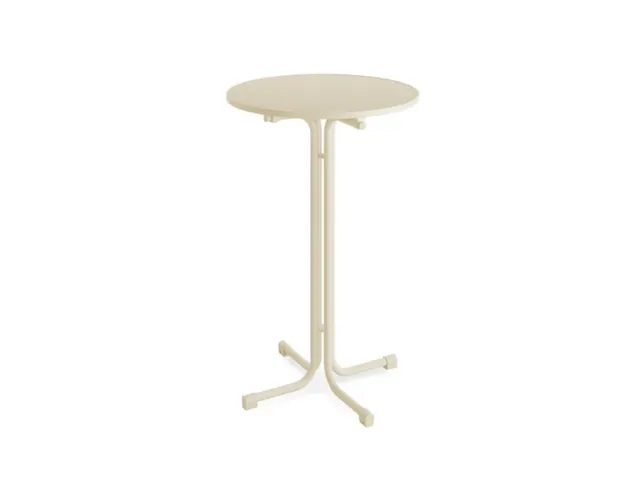 statafel,HxØ 1090x800mm,rond,4voeten zandkleuren,blad MDF