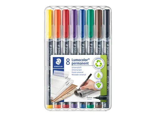 Viltstift Staedtler OHP Lumocolor 313 Super fijn 0.4mm Assorti 8 stuks