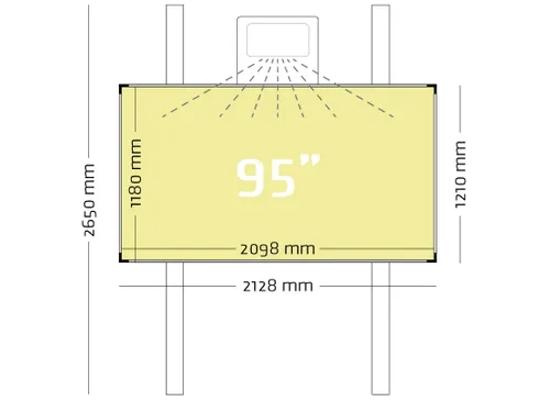 Projectiebord 120x214cm 16:9 Kolom mat wit Extraflat