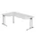 hoek-bureau,HxBxD 720x2000x800/1200mm,blad wit,verdieping links