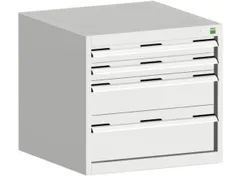ladekast HxBxD 600x650x650mm 4laden romp RAL7035 front RAL7035