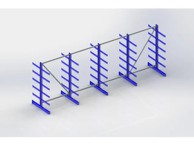 Draagarmstelling Dubbelzijdig 2000x5400x1150mm 6gelijk Lange Armen