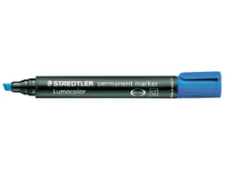 Viltstift Staedtler Lumocolor 350 permanent beitelpunt 2-5mm blauw