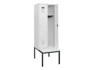 locker met bank,HxBxD 1950x600x815mm,2vak,vak B 300mm,cilinderslot - 1