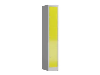 Lockerkast 1800x310x500mm 1x3 vakken cilinderslot, sokkel, RAL1018 - 1