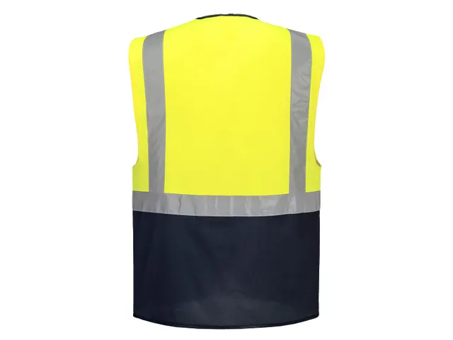 Portwest C476 Warsaw Hi-Vis Contrast Executive Vest Geel/marine maat M