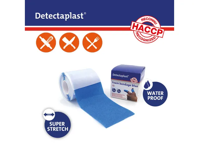 Pansement autoadhésif sans colle Detectaplast 6cm x 1m bleu