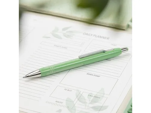 Balpen Schneider Epsilon mint groen, blauwschrijvend