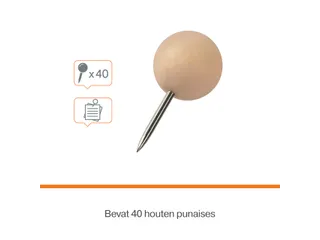 Punaises Nobo hout voor memobord 40 stuks - 4