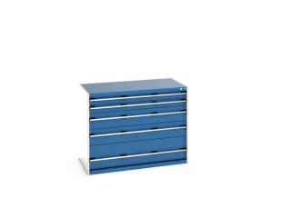 ladekast 1000x1300x750mm 5laden zware lasten RAL7035 front RAL5010 - 7