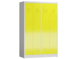 garderobekast HxBxD 1800x1185x500mm 4vak klink RAL7035 RAL1018