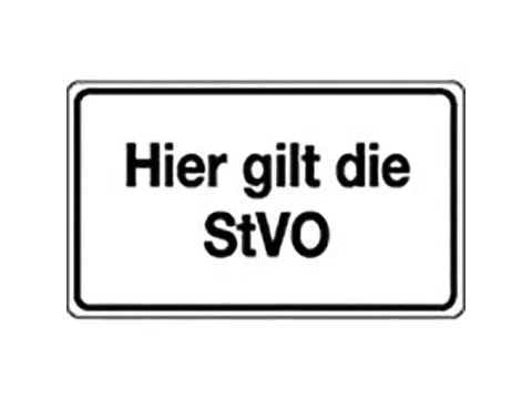 parkeerplaatsbord,symbool/tekst: ""Hier geldt de StVO"",aluminium